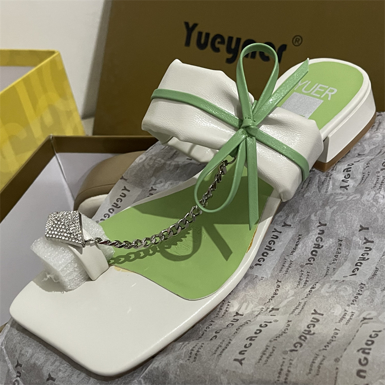 月牙儿羊皮拖鞋仙女风海边露趾休闲真皮罗马凉鞋配裙子拖鞋白菜价