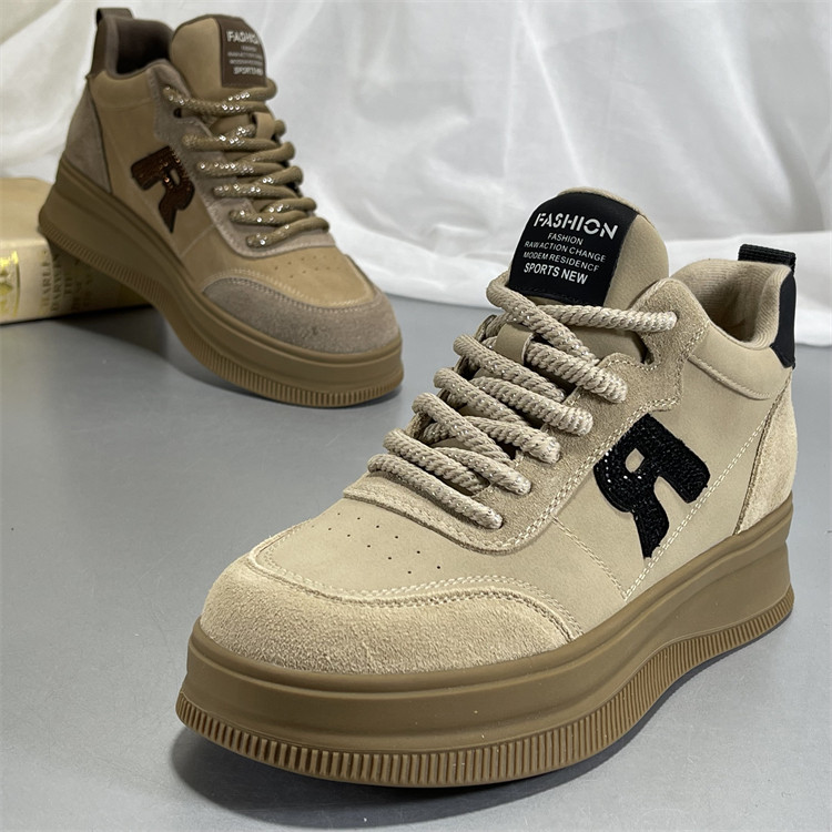 厚底高帮真皮休闲鞋2025秋冬薄绒软底运动老爹鞋轻便松糕底旅游鞋,女鞋,时尚休闲鞋,淘宝优惠券,粉丝福利购,淘宝优惠卷