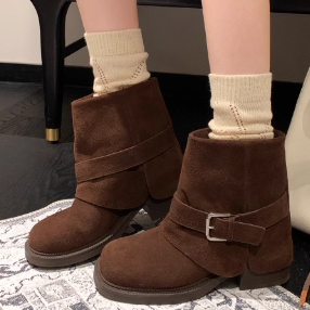 专柜正品头层牛皮烟管靴2025秋冬厚底短靴女复古马丁靴西部骑士靴,女鞋,骑士靴,淘宝优惠券,粉丝福利购,淘宝优惠卷