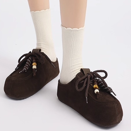 头层牛皮厚底勃肯鞋女2025新款复古一脚蹬懒人鞋袋鼠鞋包头半拖鞋