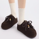 女2025新款 复古一脚蹬懒人鞋 袋鼠鞋 头层牛皮厚底勃肯鞋 包头半拖鞋