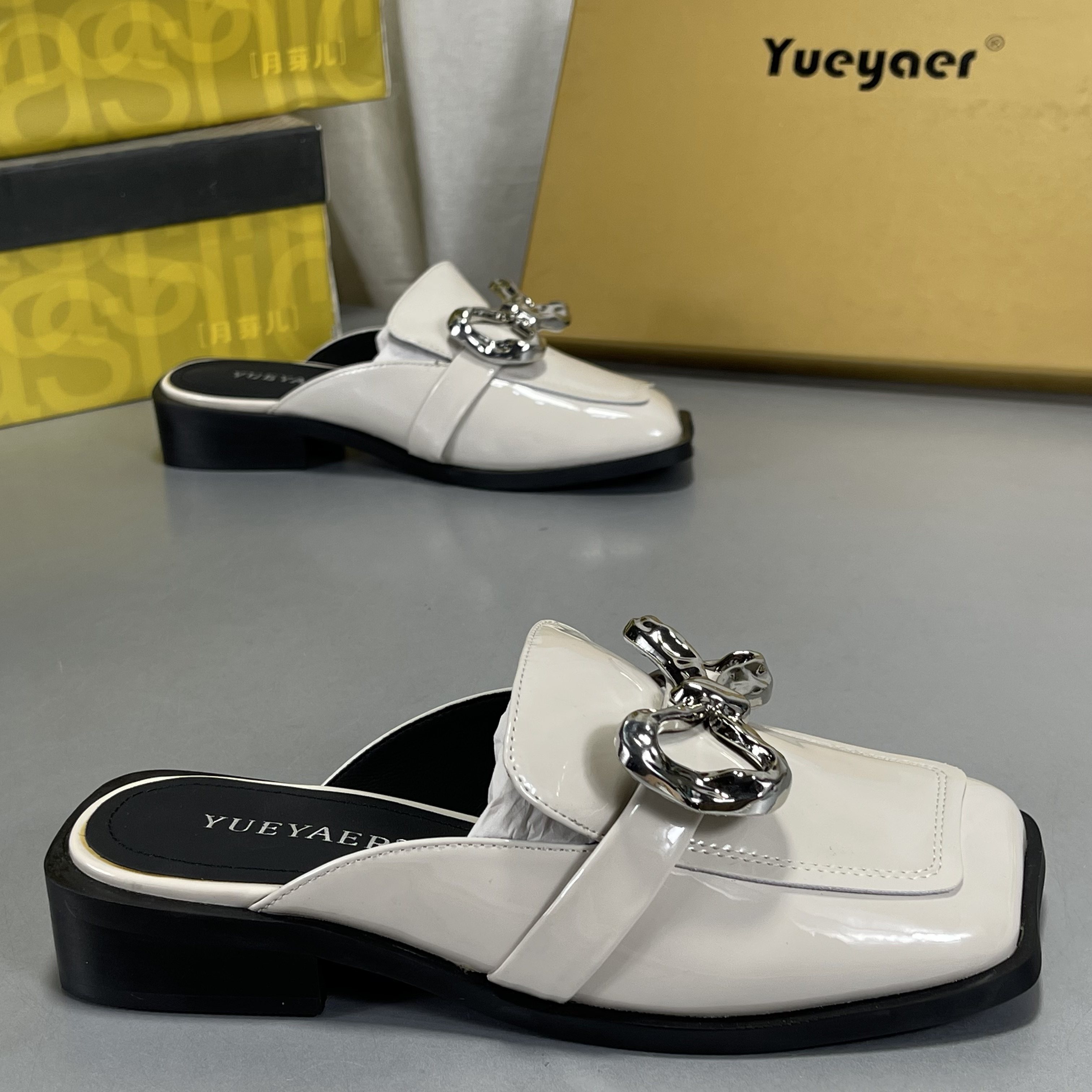 羊皮版！月芽儿复古包头半拖鞋女2026新款春夏真皮一脚蹬穆勒鞋,女鞋,其他拖鞋,淘宝优惠券,粉丝福利购,淘宝优惠卷