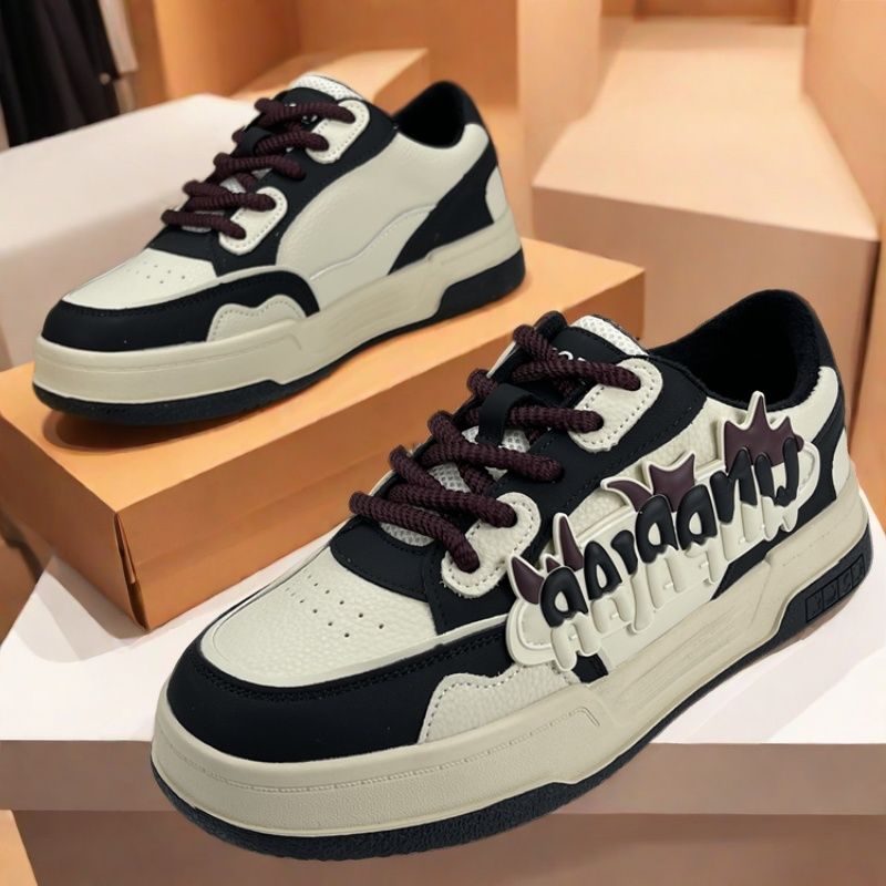 得训鞋女头层牛皮2024秋冬加绒二棉复古板鞋女真皮休闲厚底运动鞋