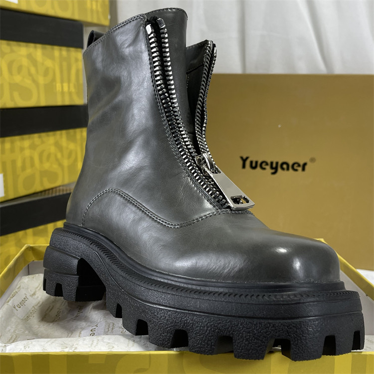 月芽儿头层牛皮复古马丁靴女方头英伦风秋冬厚底短靴女拉链中筒靴,女鞋,马丁靴,淘宝优惠券,粉丝福利购,淘宝优惠卷