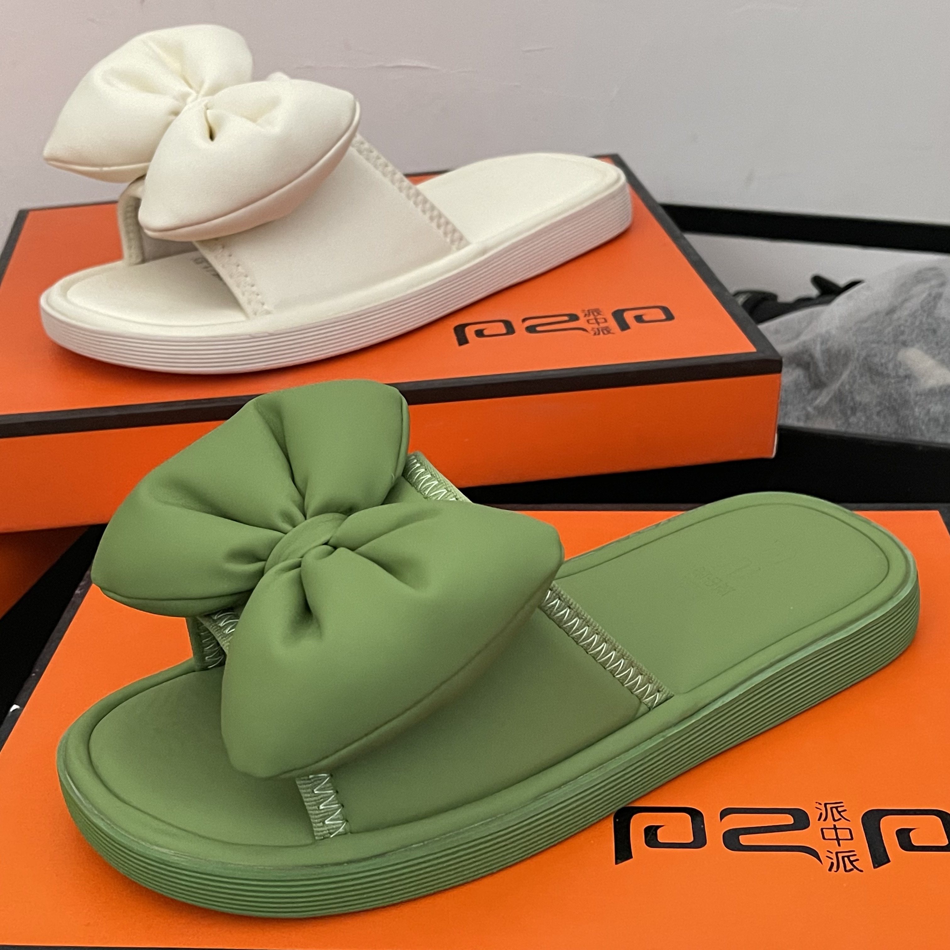 品牌清仓凉鞋真皮女鞋2025夏一字型拖鞋平底外穿蝴蝶结真皮沙滩鞋,女鞋,其他拖鞋,淘宝优惠券,粉丝福利购,淘宝优惠卷