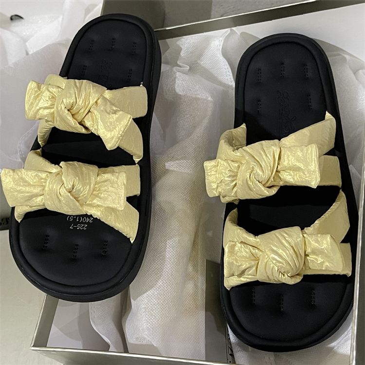 足间蝶舞正品真皮蝴蝶结外穿凉拖鞋女2025夏款百搭厚底露趾沙滩鞋