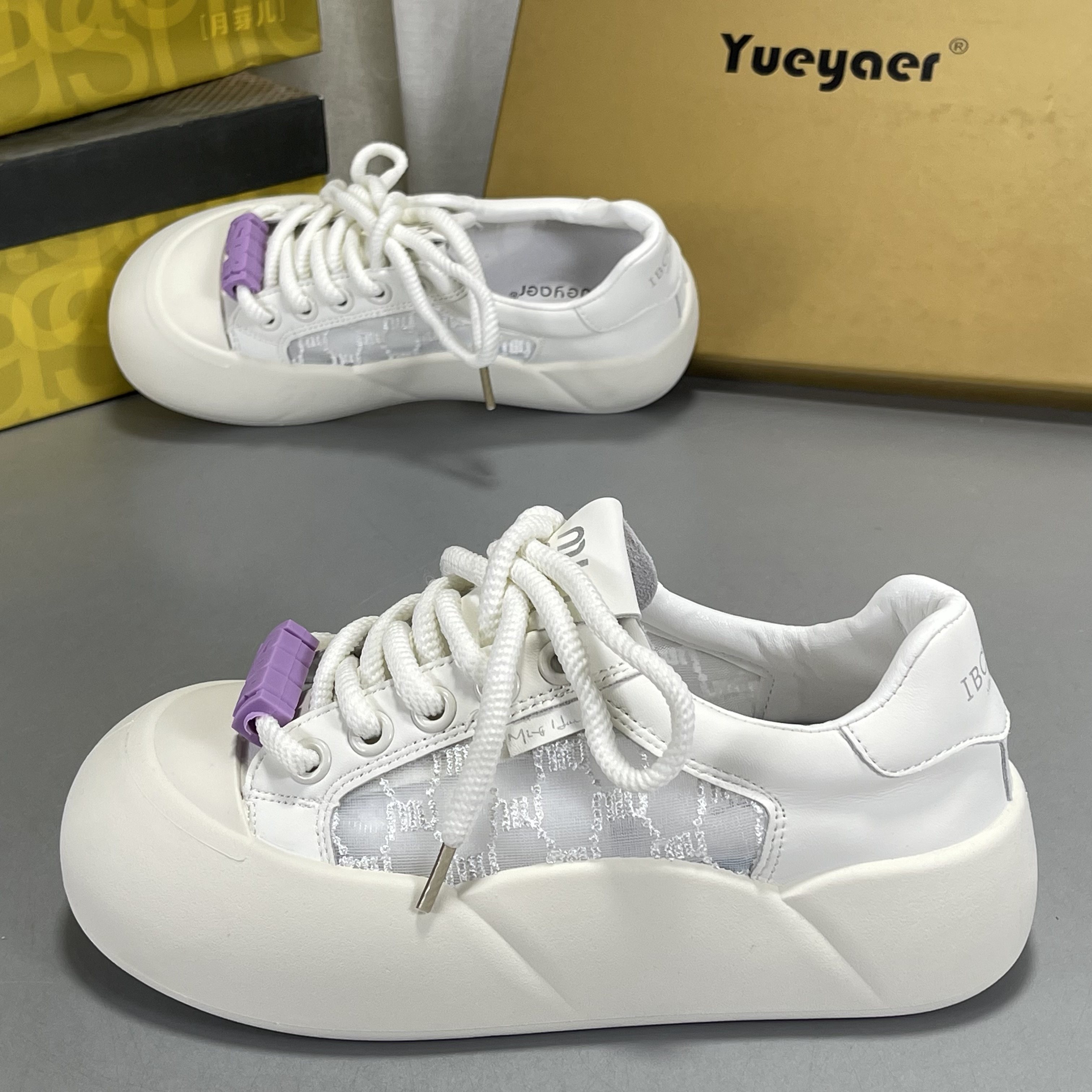 月芽儿厚底面包鞋子真皮小白鞋女2026春夏款网面系带软底休闲板鞋,女鞋,时尚休闲鞋,淘宝优惠券,粉丝福利购,淘宝优惠卷