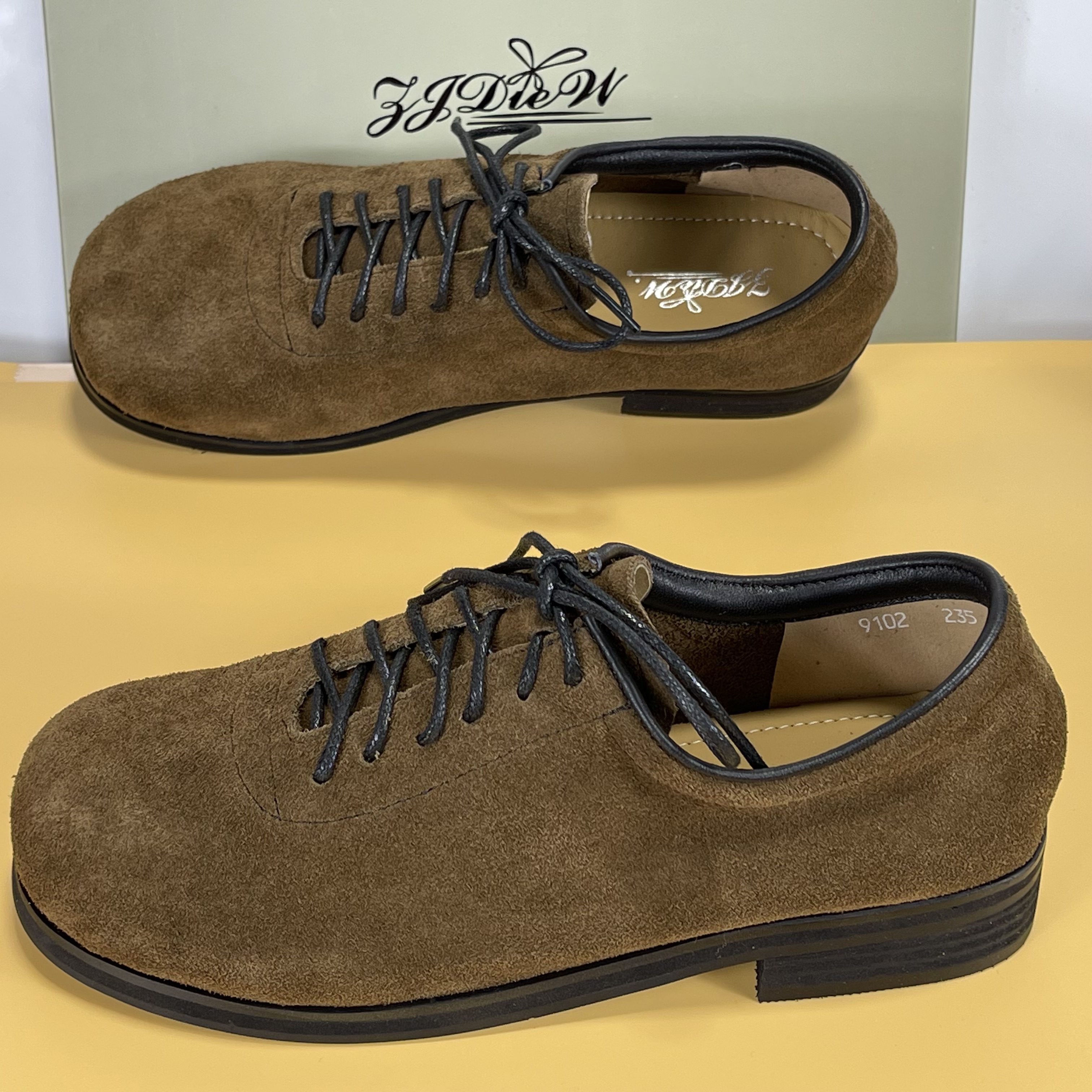 头层牛皮2025复古真皮平底小皮鞋英伦风百搭单鞋系带圆头乐福鞋女