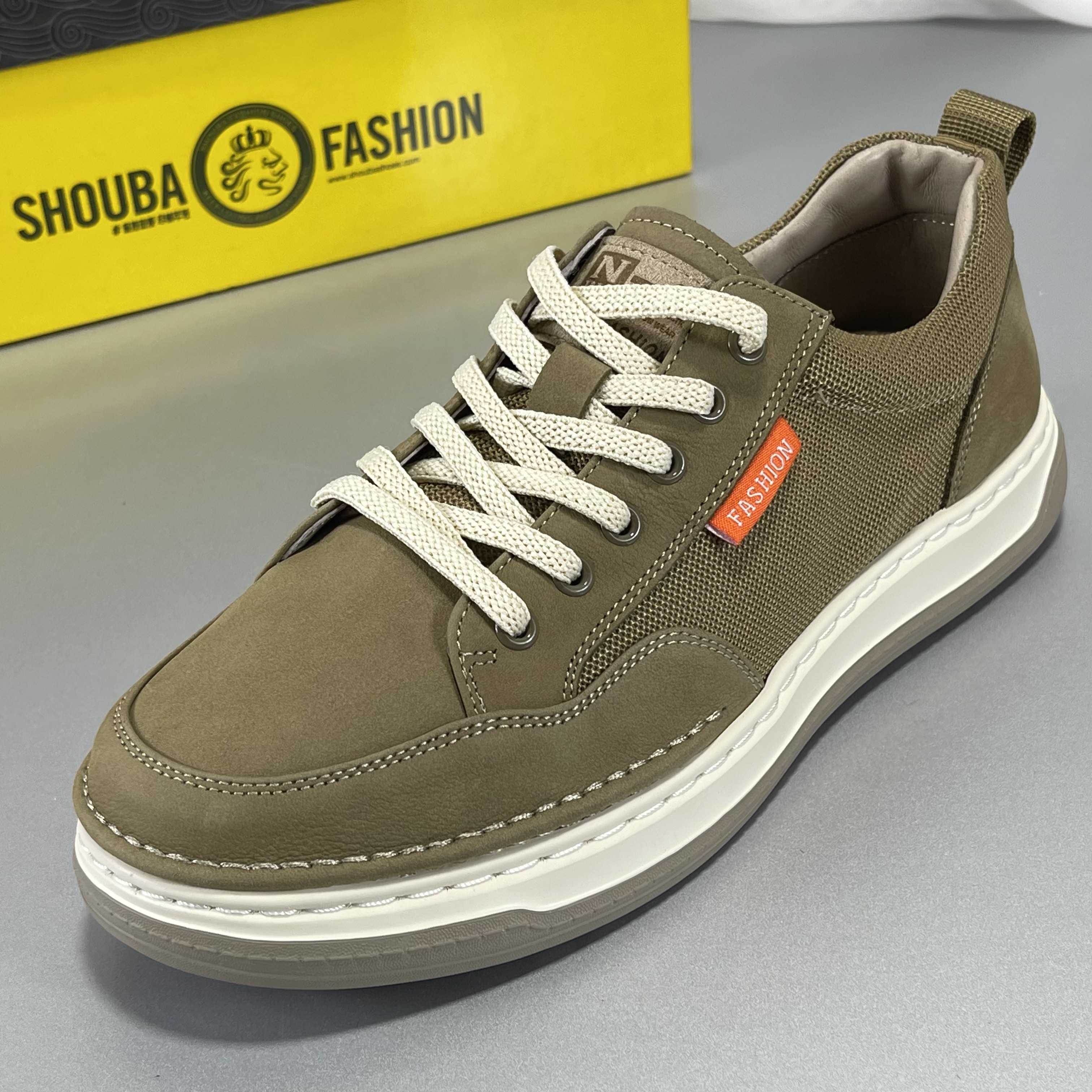 品牌男鞋断码处理头层牛皮户外休闲鞋系带百搭透气网面板鞋运动鞋