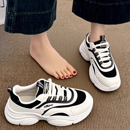 品牌女鞋2025秋季新款小个子厚底内增高休闲老爹鞋真皮百搭运动鞋,女鞋,时尚休闲鞋,淘宝优惠券,粉丝福利购,淘宝优惠卷