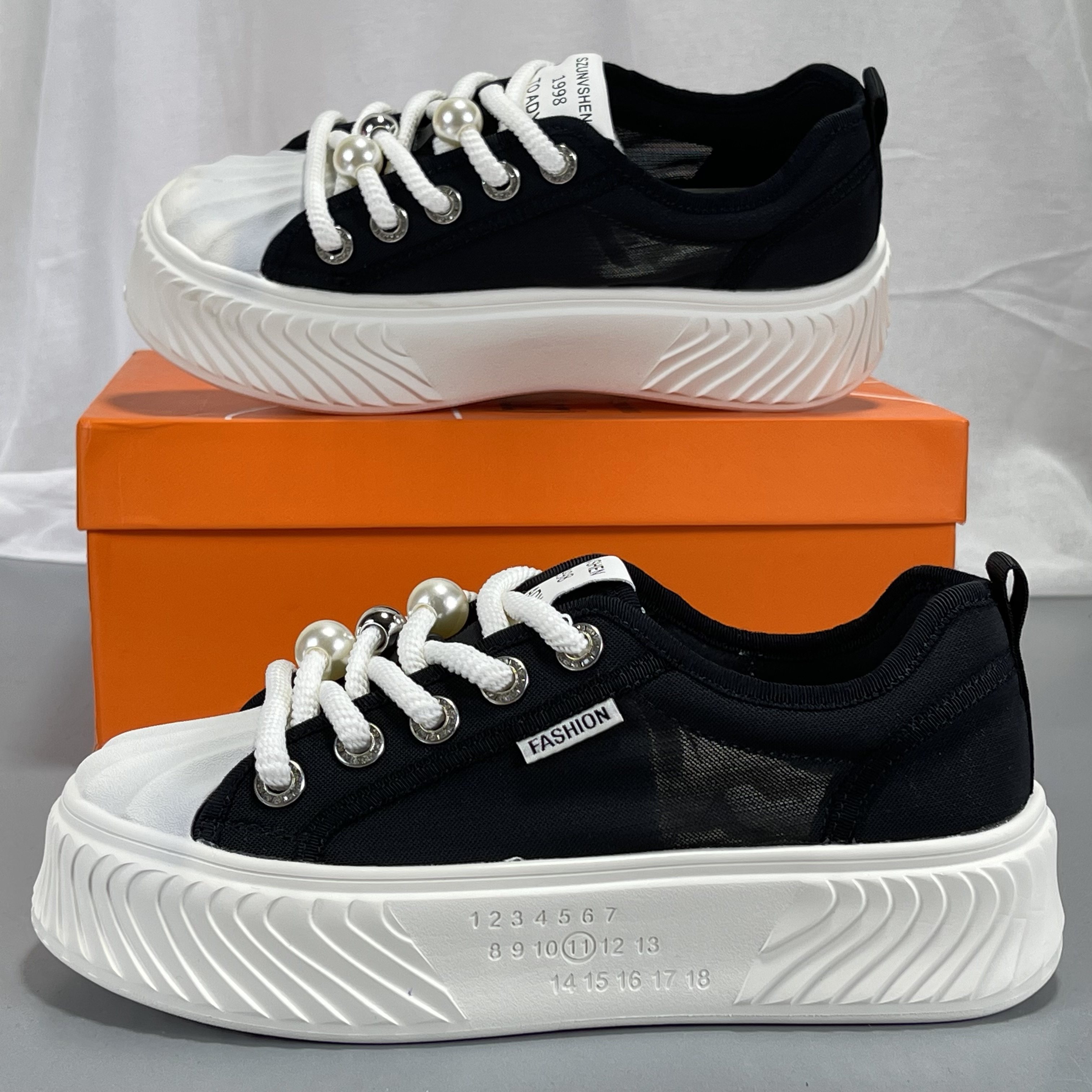 超轻透气网面真皮小白鞋女2025新款饼干鞋厚底增高板鞋休闲面包鞋,女鞋,时尚休闲鞋,淘宝优惠券,粉丝福利购,淘宝优惠卷