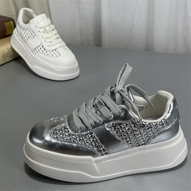 品牌女鞋真皮厚底增高网面镂空洞洞小白鞋女2026新款百搭休闲板鞋,女鞋,时尚休闲鞋,淘宝优惠券,粉丝福利购,淘宝优惠卷