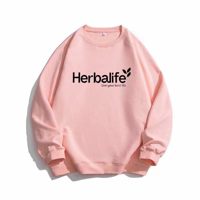 Herbalife康宝莱秋冬季新款纯棉卫衣男纯色宽松纯色圆领卫衣男女