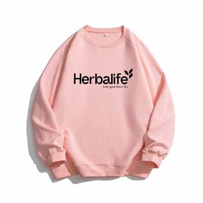Herbalife康宝莱秋冬季新款纯棉卫衣男纯色宽松纯色圆领卫衣男女