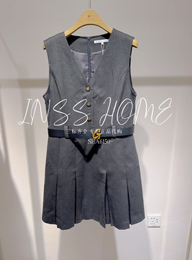 卡芙芮2024冬国内专柜代购4D315701灰色背带连衣裙899