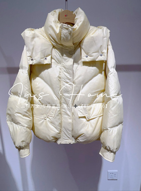 卡芙芮专柜正品国内代购2024冬季鹅黄色短羽绒服4D110214吊牌1799
