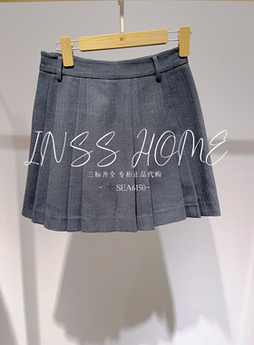 卡芙芮2024冬国内专柜代购4D411201灰色百褶裙559