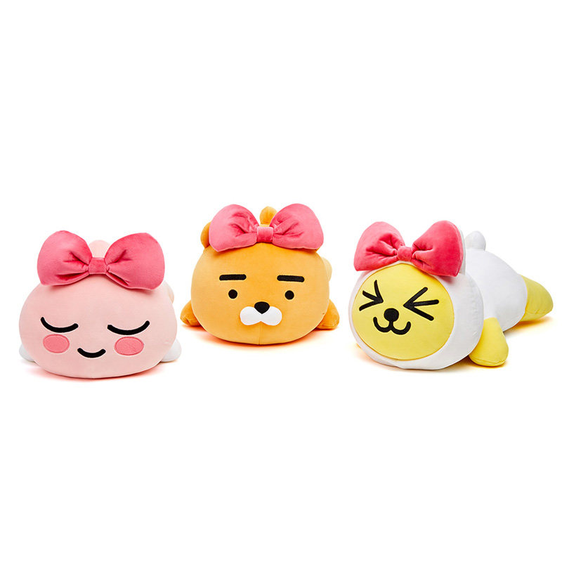 韩国kakao卡考蝴蝶结狮子屁桃毛绒抱枕娃娃柔软舒适靠枕女生礼物