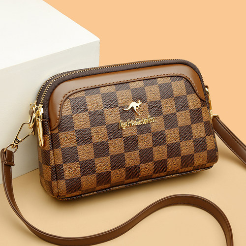 袋鼠真皮手机零钱包小包包女