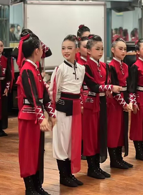 龙吟古典舞汉服少年行演出服儿童花木兰表演服太极剑中国舞打鼓服