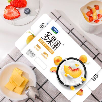君乐宝多果丽酸奶90g*8杯草莓果粒风味酸牛奶可拌麦片拌水果捞