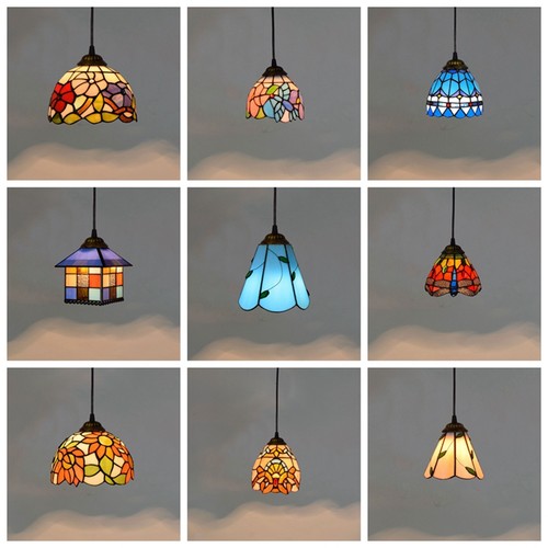 彩色玻璃蒂凡尼吊灯欧式酒吧灯