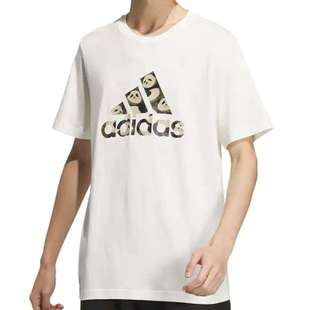 纯棉T恤 阿迪达斯短袖 熊猫印花运动休闲半袖 新款 JI6840 男夏季