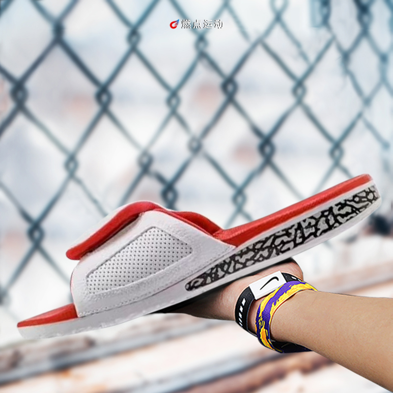 JORDAN HYDRO III RETRO AJ3白红男子运动魔术贴拖鞋 854556-116