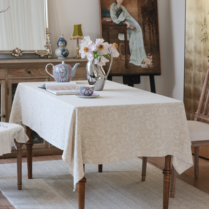 棉麻桌布防水科技欧美法式乡村复古荷叶边Miss Peony方形圆桌盖布,居家布艺,桌布,淘宝优惠券,粉丝福利购,淘宝优惠卷