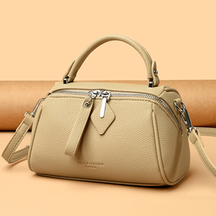 品牌正品真皮手提包包女2026新款头层牛皮波士顿包百搭单肩斜挎包
