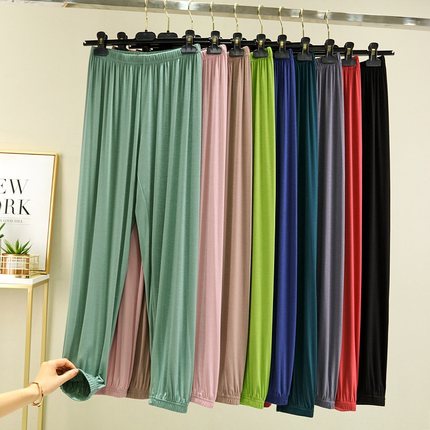 莫代尔宅宅裤女夏季薄款高腰显瘦宽松休闲裤百搭束脚裤运动哈伦裤