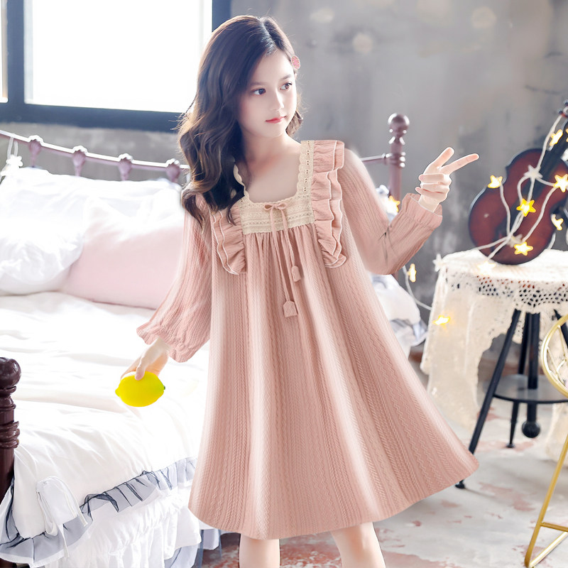 女童家居服睡裙甜美风家居服日系纯棉睡裙女春秋款长袖宽松可外穿,童装/婴儿装/亲子装,家居裙/睡裙,淘宝优惠券,粉丝福利购,淘宝优惠卷