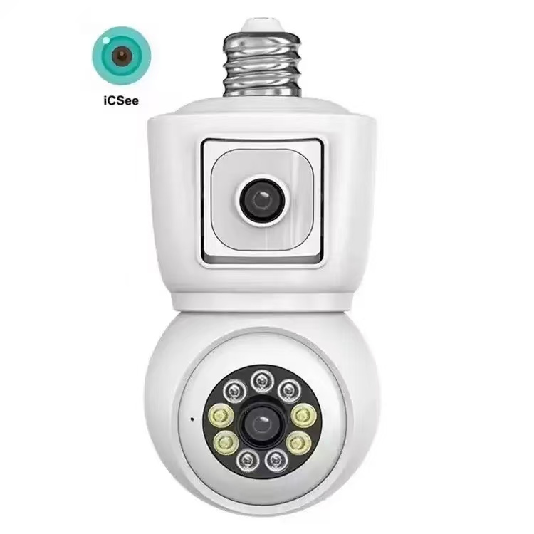 AP热点wifi摄像头360度摇头高清手机远程灯头双镜头监控超级看看