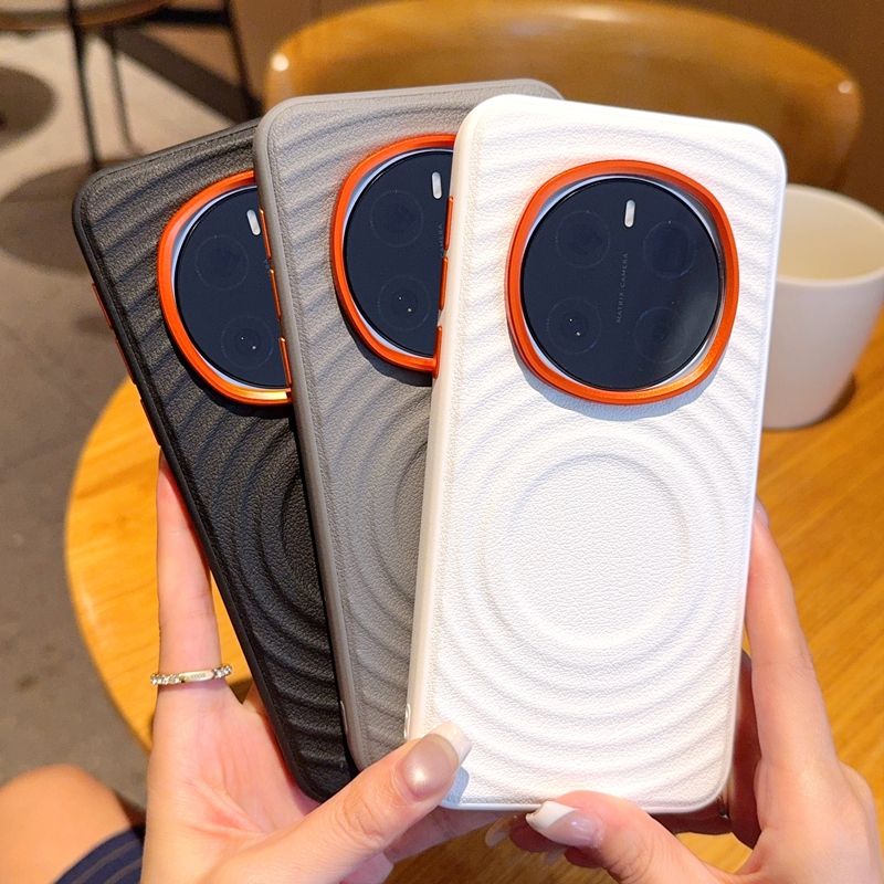 高端皮质波漾纹磁吸充电魔术荣耀magic7手机壳magic6Pro金属按键镜头Magic7Pro商务magic6简约ins风