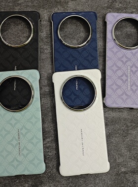 商务纳帕皮质圆周纹超薄无边框硬壳华为mate70手机壳Mate60pro+潮男mate70pro轻奢ins风电镀镜头圈mate60轻薄