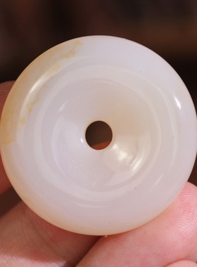 源饰界-天然玉髓平安扣挂件玉化玉石吊坠34mm似贝般的质感无伤裂