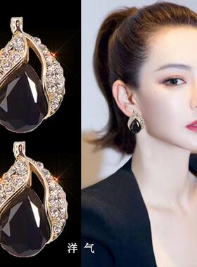 耳环女S999纯银猫眼石气质热卖新款潮韩国高级感秋冬百搭耳饰耳坠