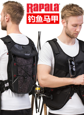 Rapala乐伯乐钓鱼马甲路亚背心多功能背包路亚背心海钓溪流飞钓包