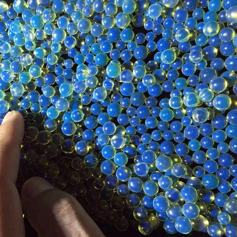 天然多米尼加蓝珀5A净水天空蓝琥珀圆珠戒指吊坠耳钉手链散珠配珠