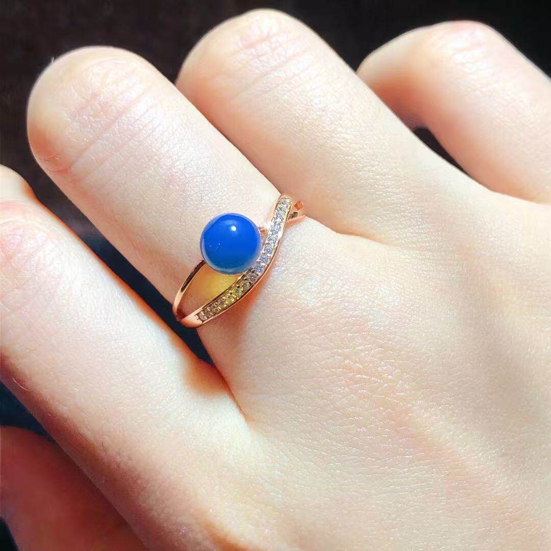 天然多米尼加时尚简约设计款戒指