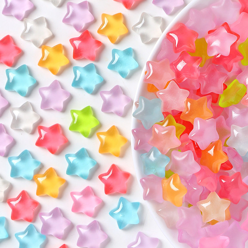 混款夜光小星星树脂配件diy自制奶油胶壳发夹冰箱贴材料配饰