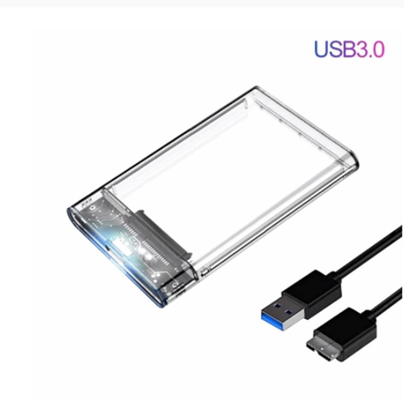 USB3.0透明移动硬盘盒 SATA口硬盘固态SSD 笔记本2.5寸外置硬盘盒