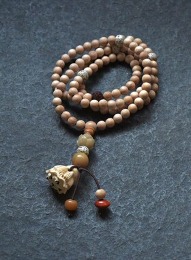 无漆肥城桃木108颗8mm手链手串念珠佛珠多层手串古风百搭男款女款