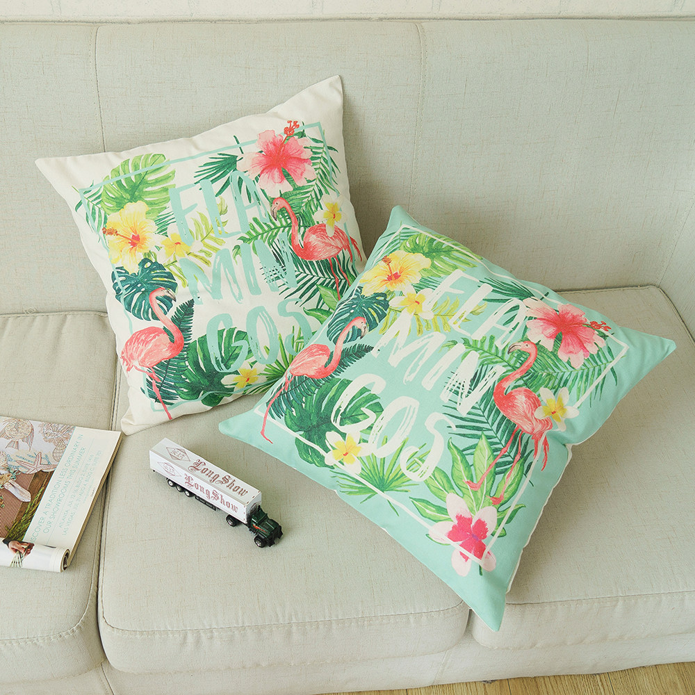 抱枕火烈鸟北欧装饰靠枕沙发靠垫
