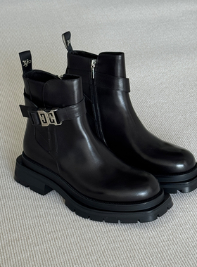 VIPlander皮靴男商务休闲厚底潮流侧拉链增高马丁靴冬季153003