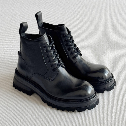 VIPlander真皮厚底短筒马丁靴男