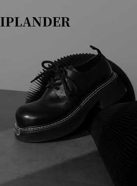 viplander德比鞋男头层牛皮休闲厚底增高英伦米奇头皮鞋夏156803