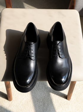 VIPlander厚底皮鞋舒适透气英伦风百搭小皮鞋休闲德比鞋男139601
