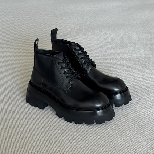 真皮厚底马丁靴商务休闲增高皮靴