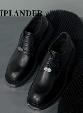 viplander2024夏季新款德比鞋金属装饰休闲厚底男士皮鞋男156503